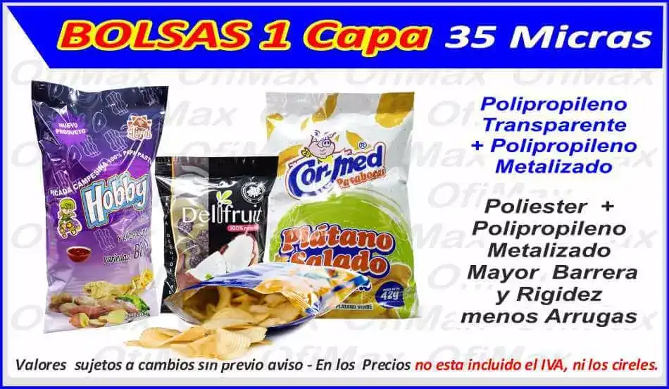 Bolsas para snacks o papas fritas, Bogota colombia